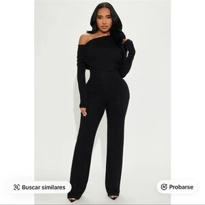 Fashion Nova Chic Black Off-Shoulder Jumpsuit